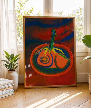 Pintura abstracta con colores vibrantes y un diseño audaz