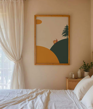 A Snail Climbing a Hill in Minimalist Nature Art - Mi tienda