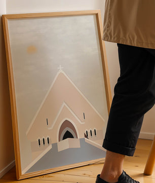 Minimalist Church Architecture with Soft Sunrise - Mi tienda