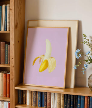 Open banana with purple background for vibrant decoration