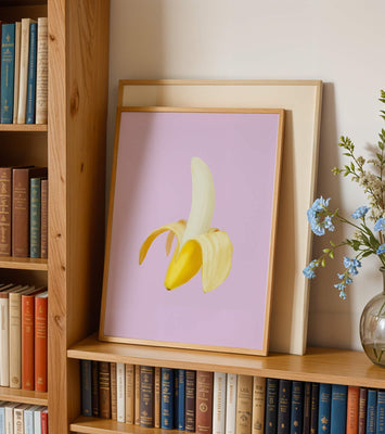 Open banana with purple background for vibrant decoration