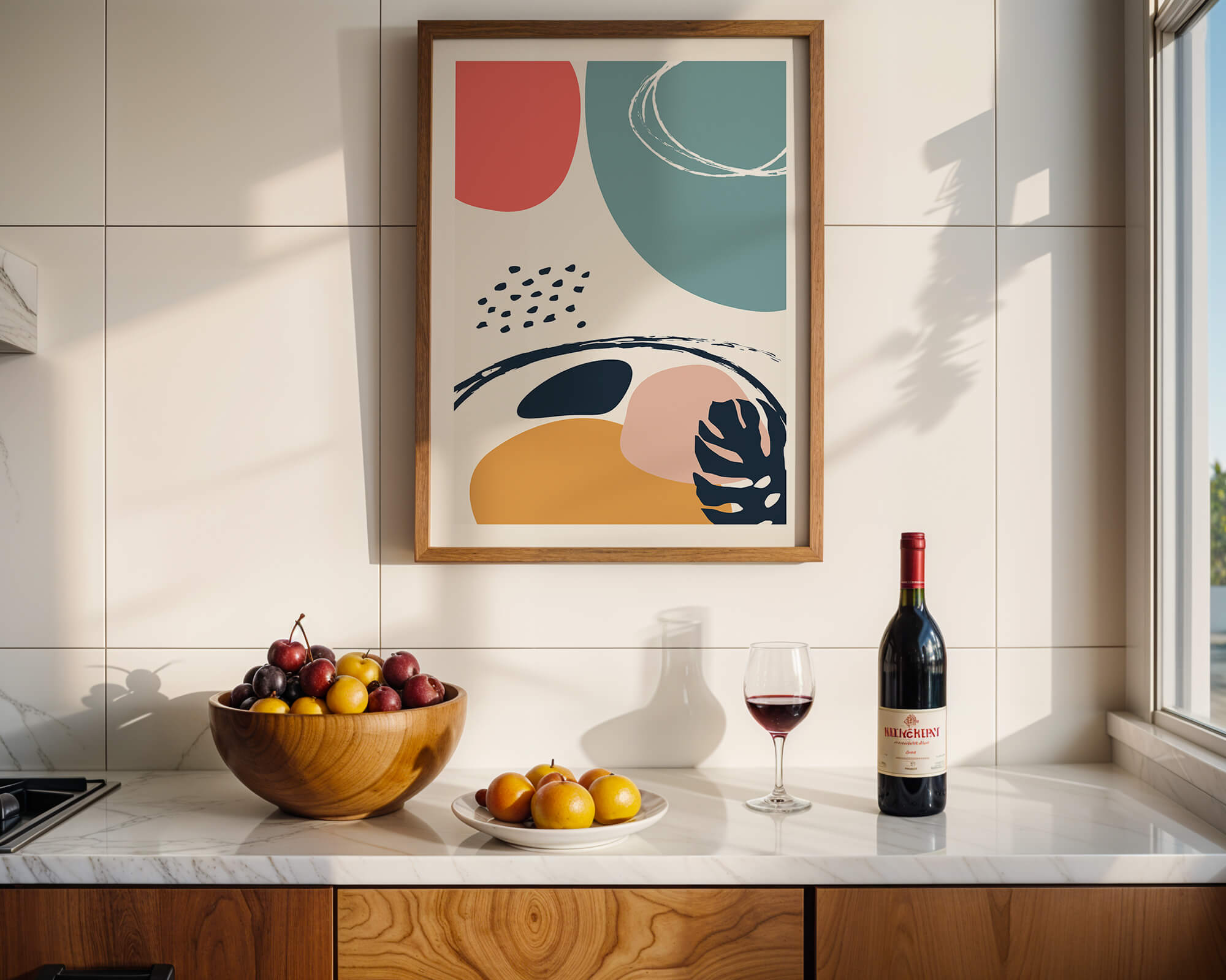 Abstract shapes and colors in modern art design