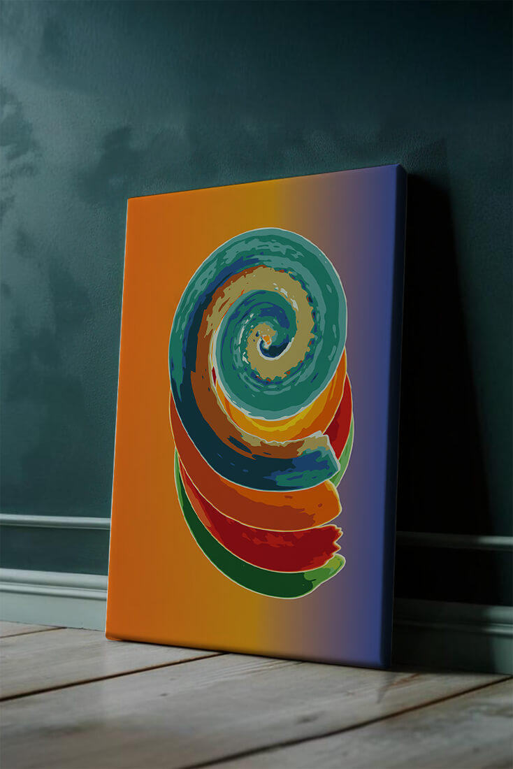 Bunte Spirale abstrakte Kunst mit lebendigem Farbverlauf Hintergrund