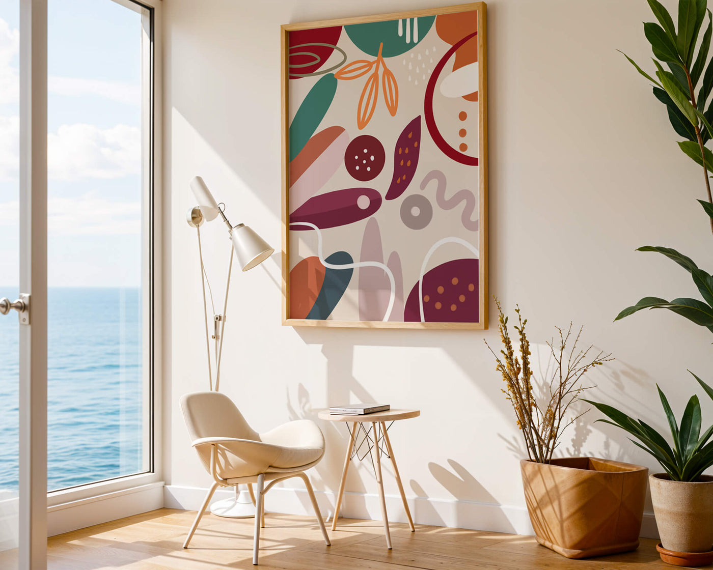 Abstract colorful geometric shapes and patterns