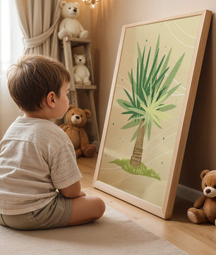 Illustrated tropical yucca plant with a textured background