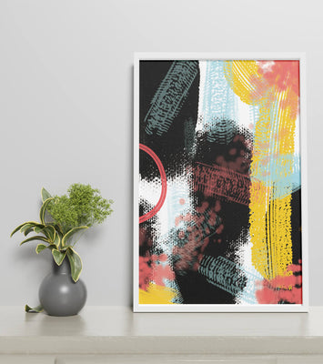 Vivid Abstract Art with Bold Colors and Expressive Brushstrokes