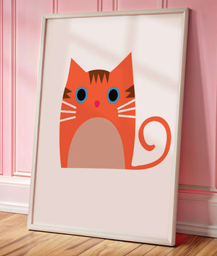 Cute Cat Illustration with Bright Colors and Whimsical Design - Mi tienda
