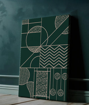 Geometric Abstract Art with Circle and Line Patterns