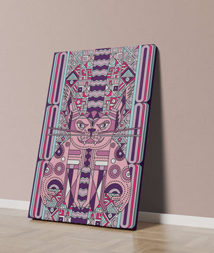 Gato Art Deco geométrico con patrones intrincados