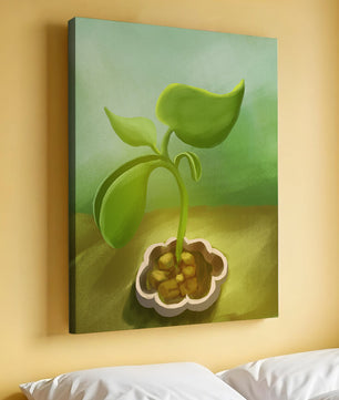 Young Green Plant Emerging from the Soil