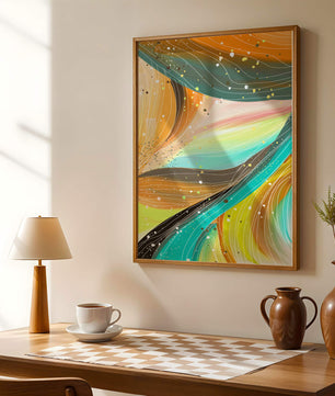 Abstract swirl of vibrant colors with dynamic lines
