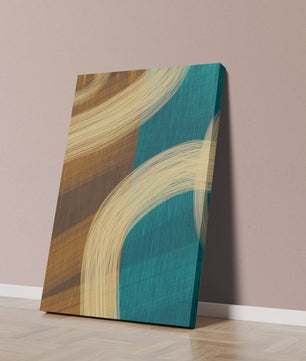Abstract art with flowing brushstrokes and textured color contrast