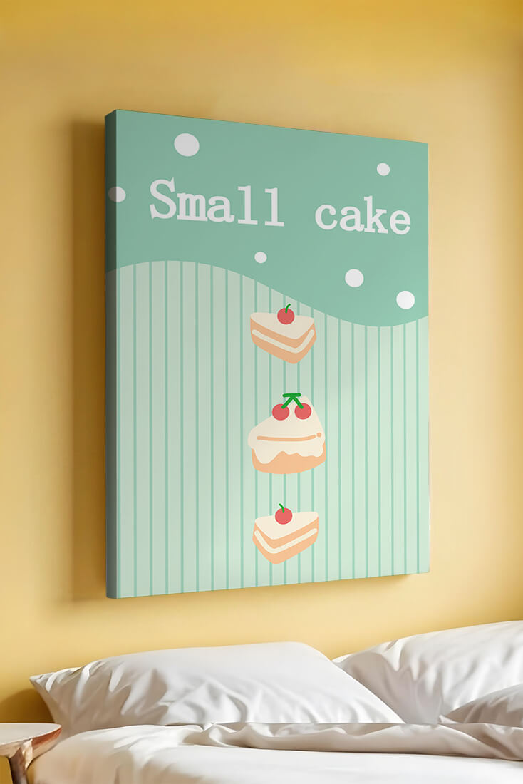 Charming illustration of small cakes with cherries