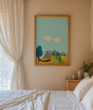 Serene landscape with melon and countryside view
