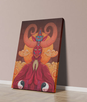 Mythical creature artwork with intricate patterns and symbolism