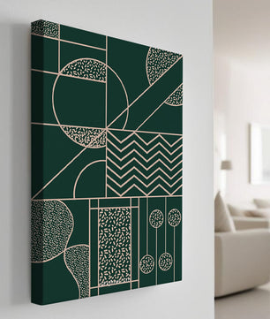Geometric Abstract Art with Circle and Line Patterns