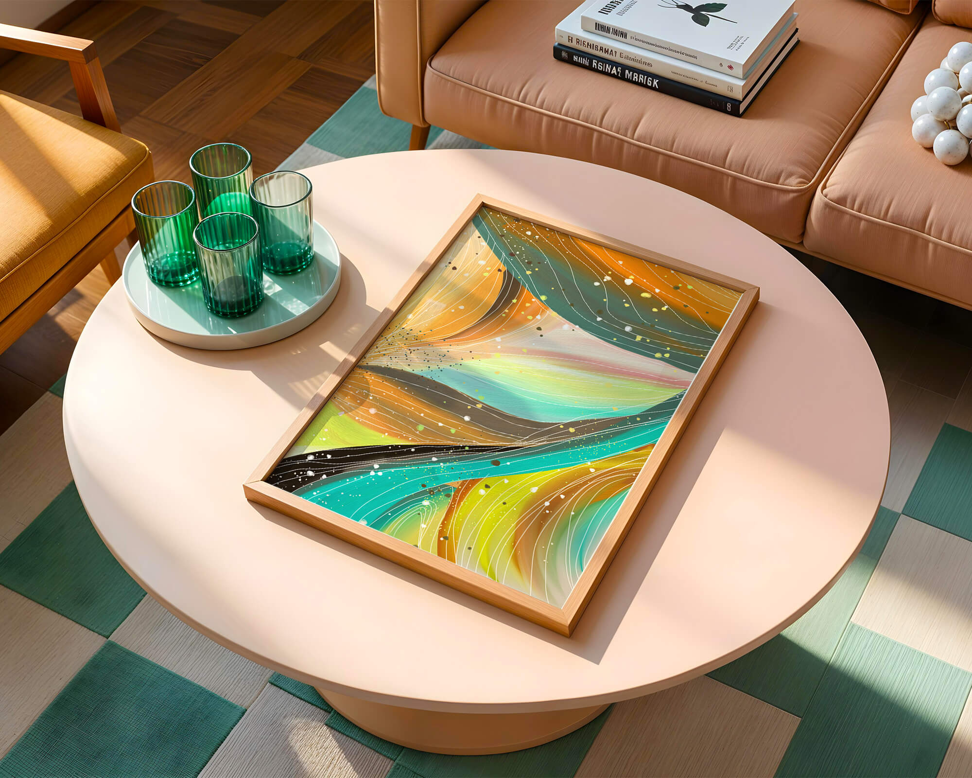 Abstract swirl of vibrant colors with dynamic lines