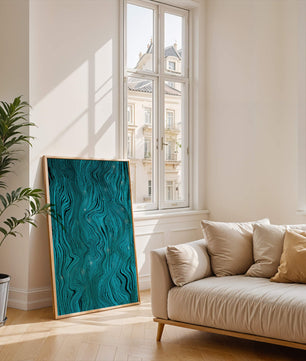 Abstract Wavy Blue Pattern with Black Lines - Mi tienda