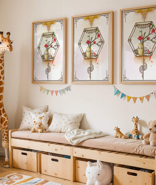 Design floral élégant avec vase et accents dorés
