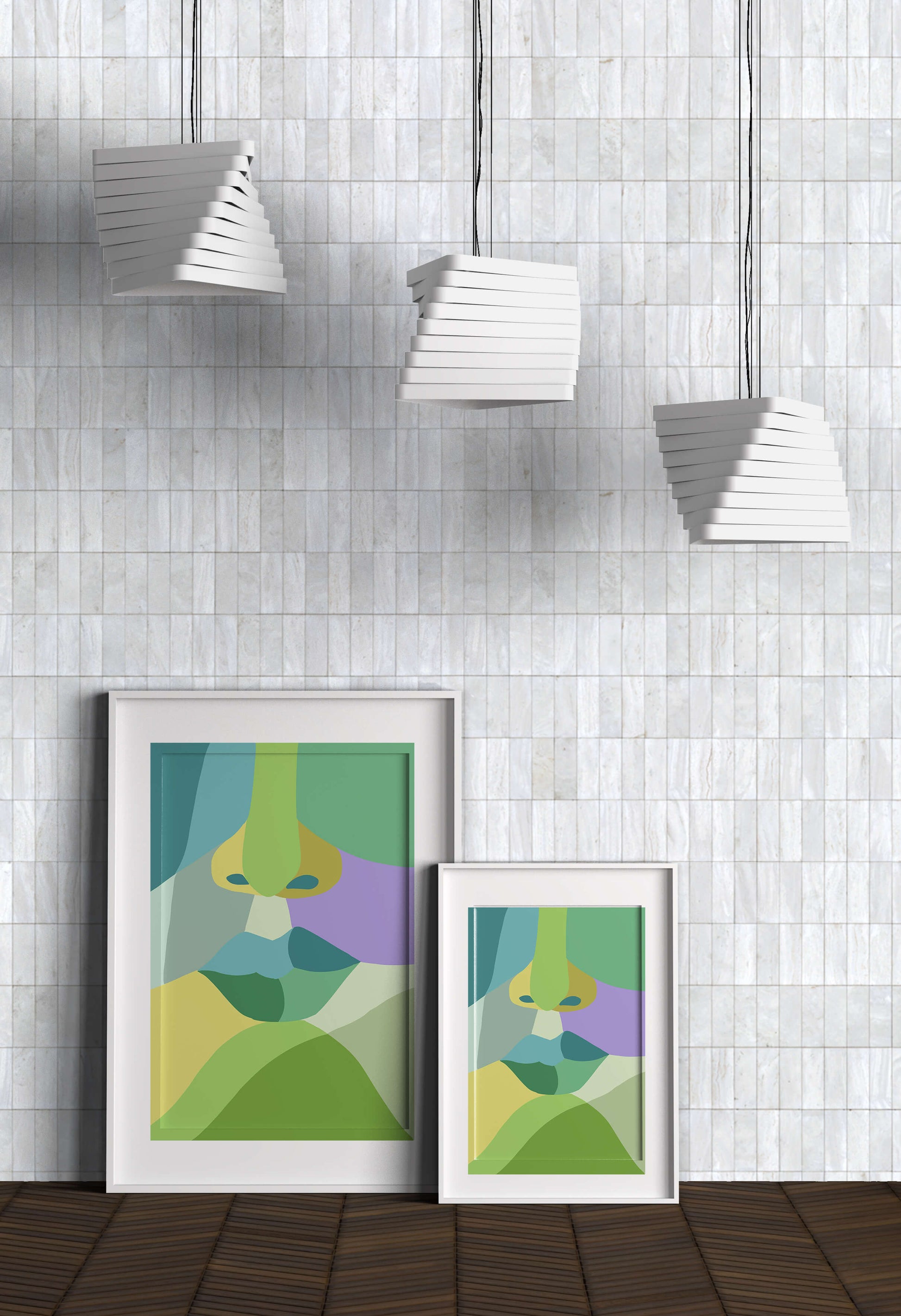 Formas geométricas abstractas y coloridas en diseño de arte moderno