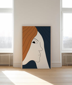 Abstract Portrait with Stylized Hair and Minimalist Design - Mi tienda