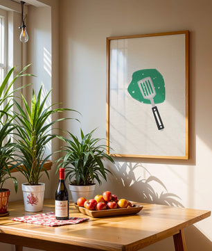 Spatula Artwork with Green Abstract Background - Mi tienda