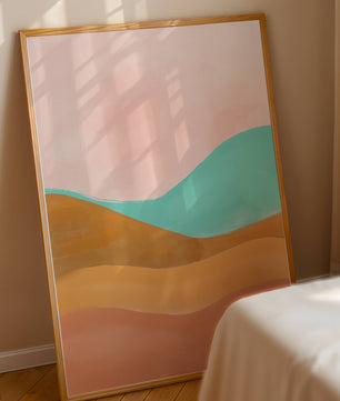 Abstract Landscape with Soft Colors and Flowing Hills