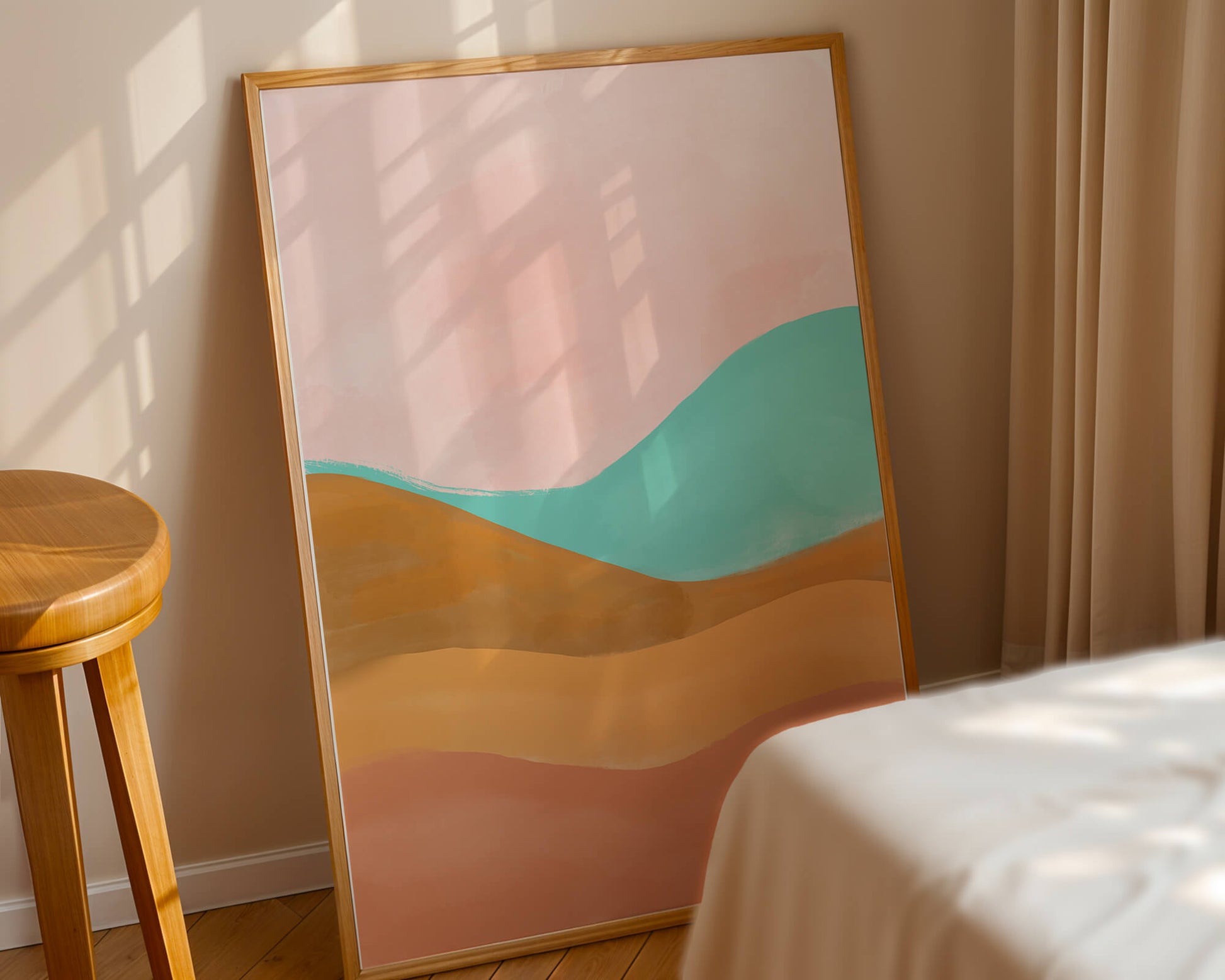 Abstract Landscape with Soft Colors and Flowing Hills