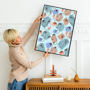 Abstract Face Line Art with Pastel Colors - Mi tienda