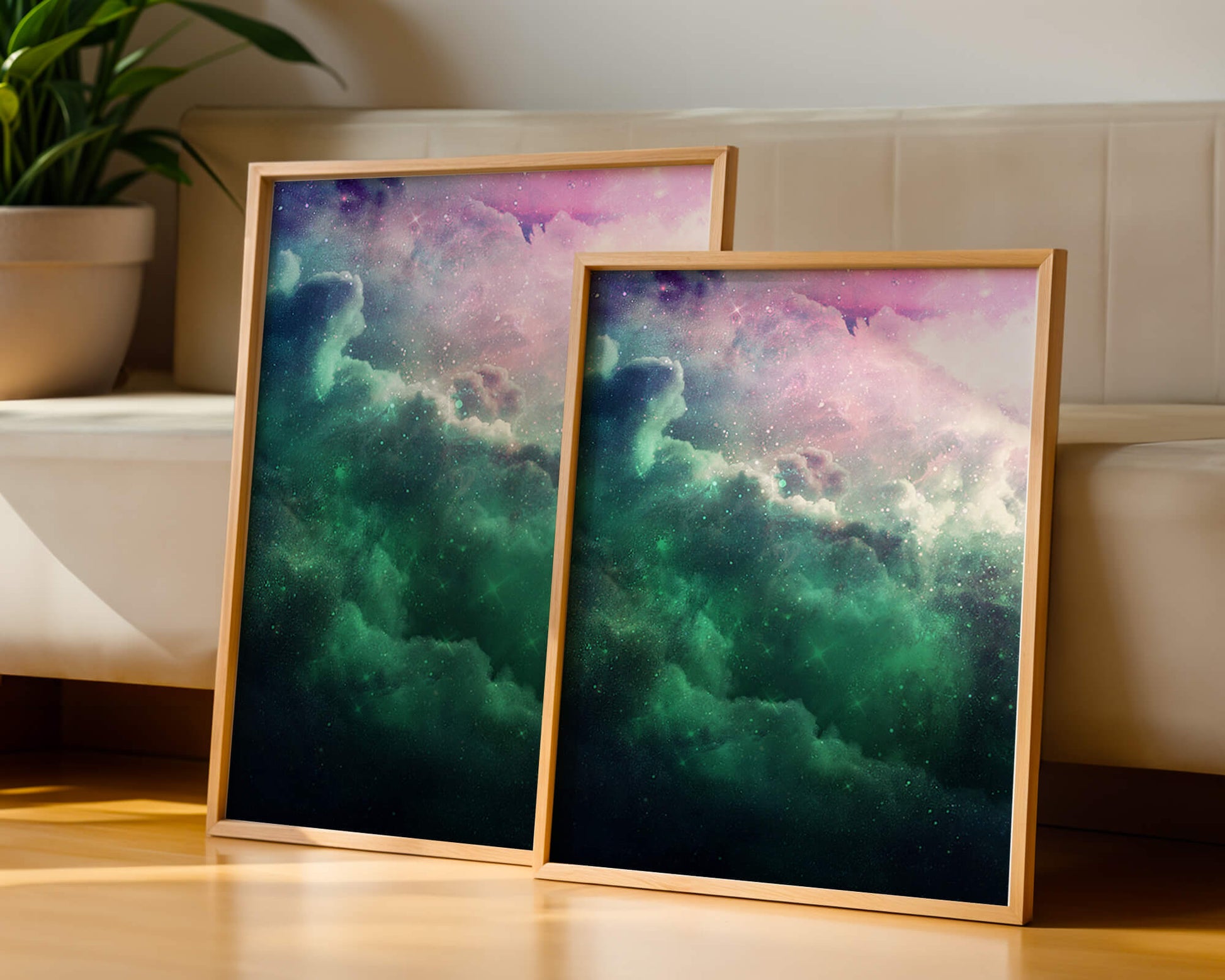 Mystical Cosmic Clouds Illuminated by Colorful Nebula