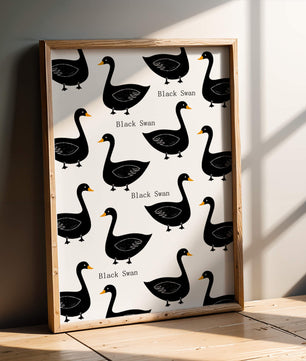 Seamless bird pattern with minimalist design and bold accents