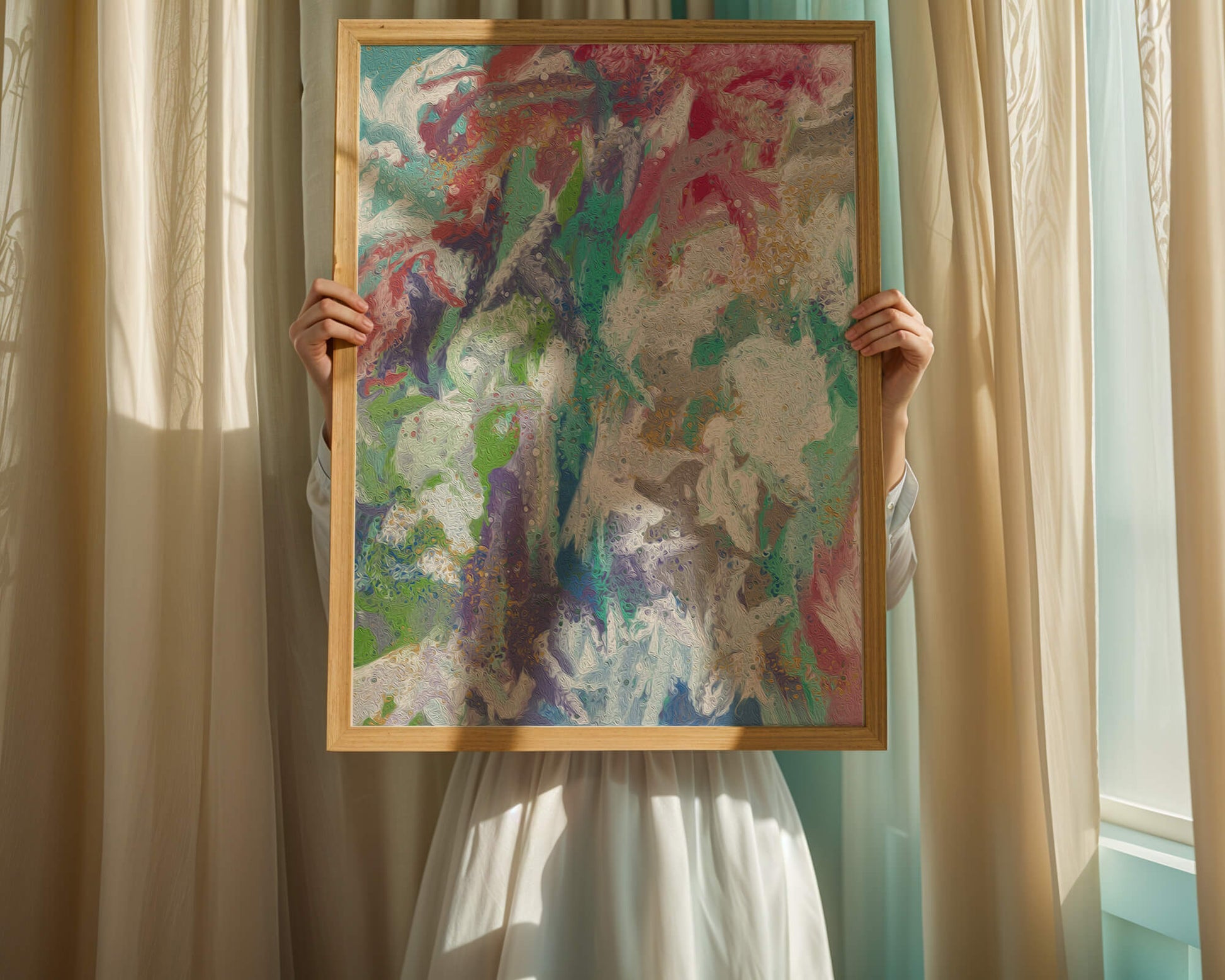 Abstract Colorful Flowing Waves with Textured Patterns