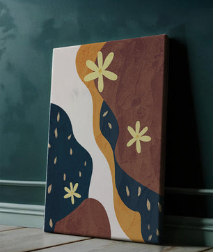 Abstract Floral Composition with Bold Colors and Textures