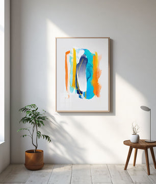 Abstract Watercolor Art with Vibrant Colors and Gold Accents - Mi tienda