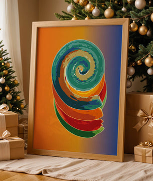 Bunte Spirale abstrakte Kunst mit lebendigem Farbverlauf Hintergrund