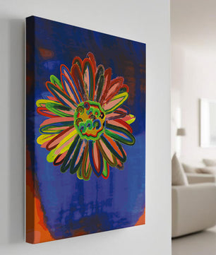 Arte floral abstracto colorido con pinceladas dinámicas