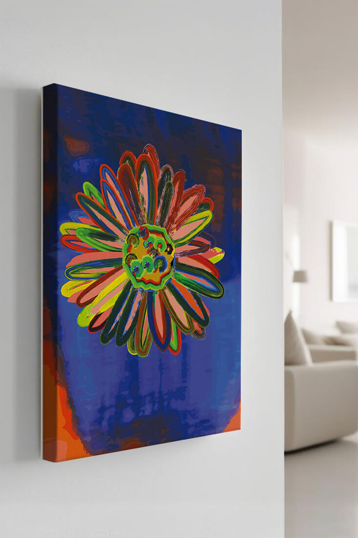 Arte floral abstracto colorido con pinceladas dinámicas