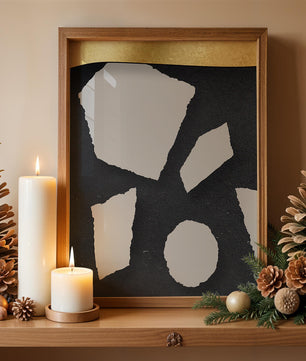 Abstract geometric design with golden accents and stone texture