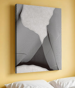 Motif ondulé abstrait noir et blanc sur fond texturé