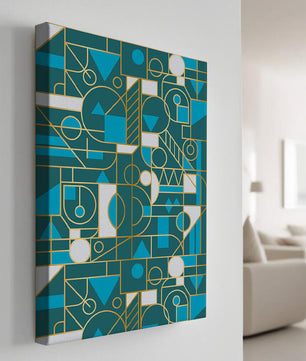 Design abstrait géométrique avec des accents dorés