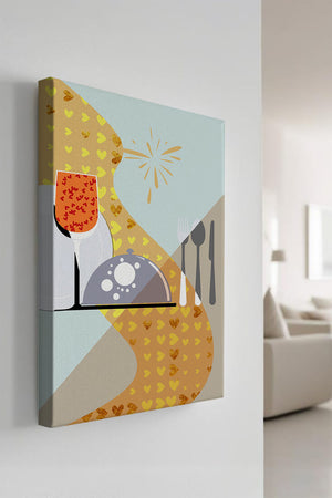 Elegant Dining Setting with Red Wine Glass and Gold Accents - Mi tienda