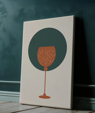 Wine Glass with Decorative Elements on Modern Minimalist Background - Mi tienda