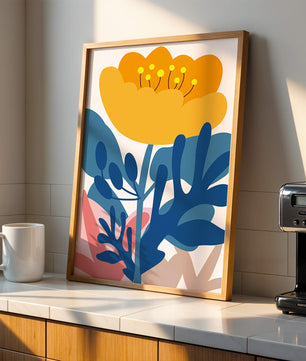 Illustration florale abstraite colorée au design botanique moderne