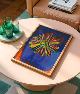 Arte floral abstracto colorido con pinceladas dinámicas