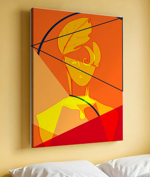 Abstract Portrait with Geometric Shapes and Bold Colors - Mi tienda