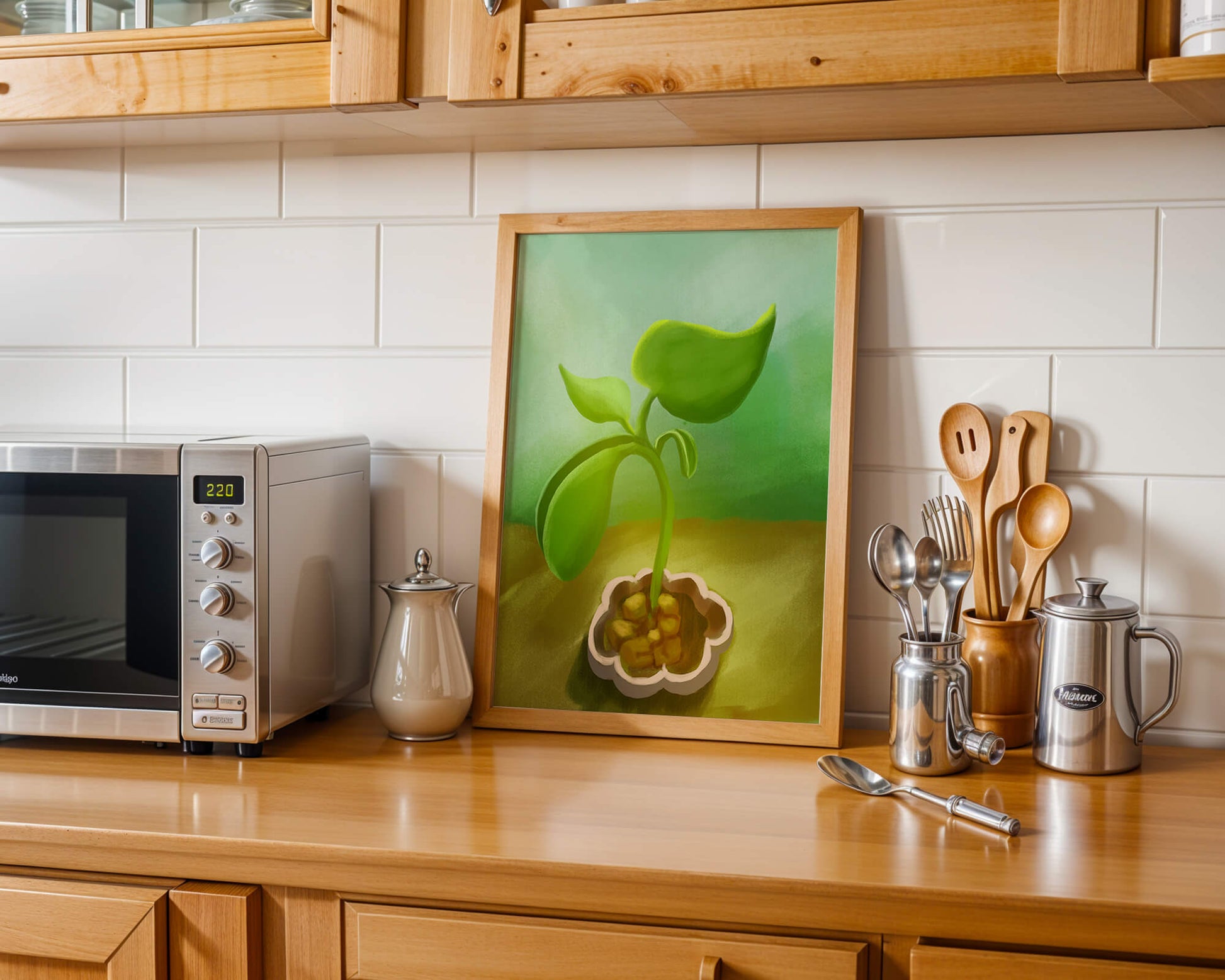 Young Green Plant Emerging from the Soil