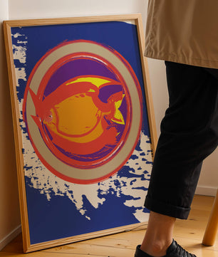 Abstraktes kreisförmiges Design mit lebendigen Farben und Pinselstrichen