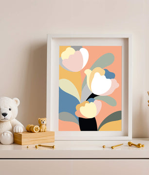Colorful abstract shapes with soft pastel tones