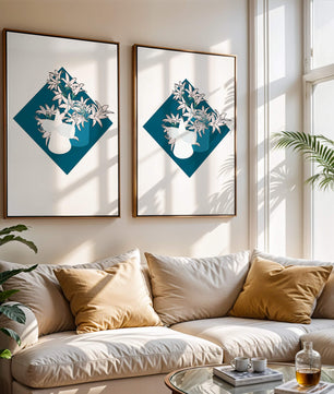 Modern Floral Design with Geometric Elements