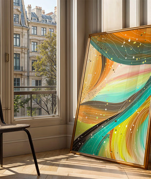 Abstract swirl of vibrant colors with dynamic lines